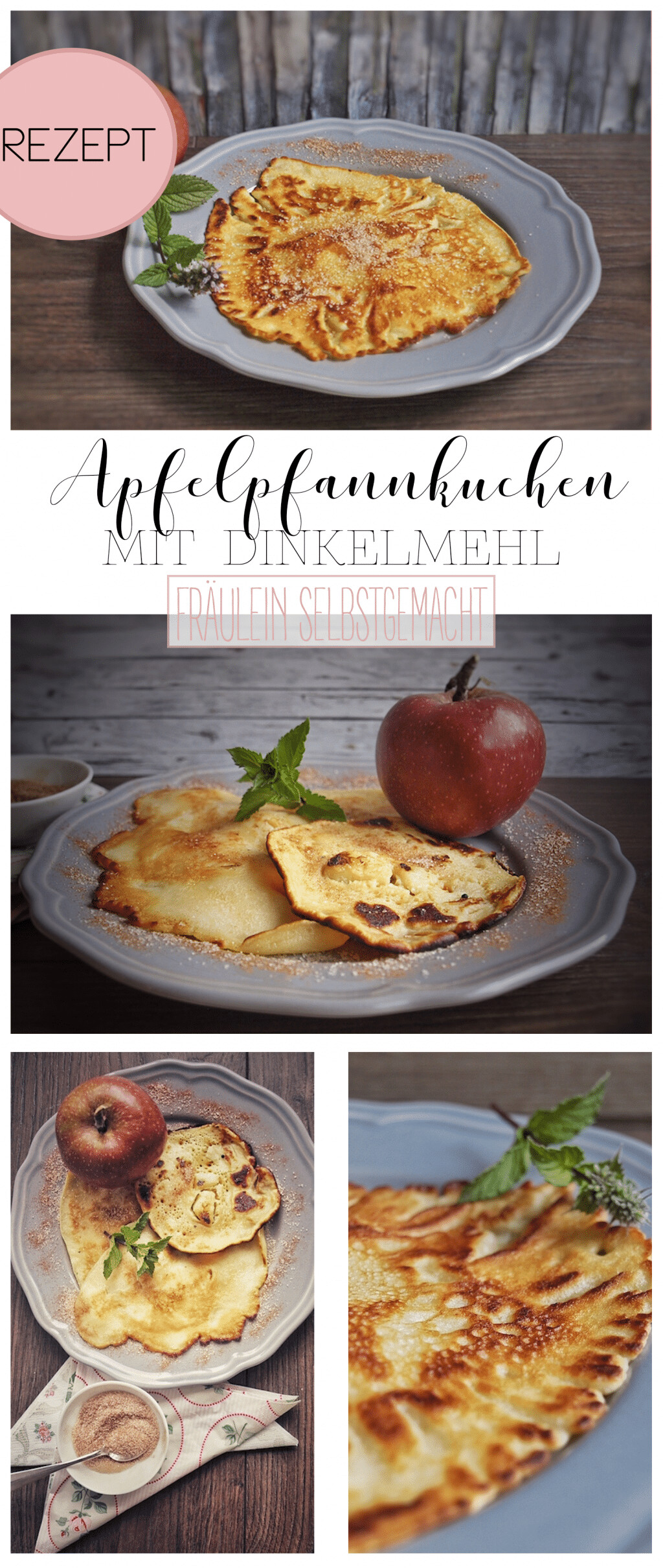 Dinkel Pfannkuchen mit Apfel