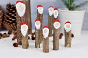 Bastelanleitung für Weihnachtsmänner aus Holz