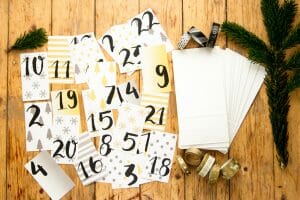 Zahlenvorlage für Adventskalender