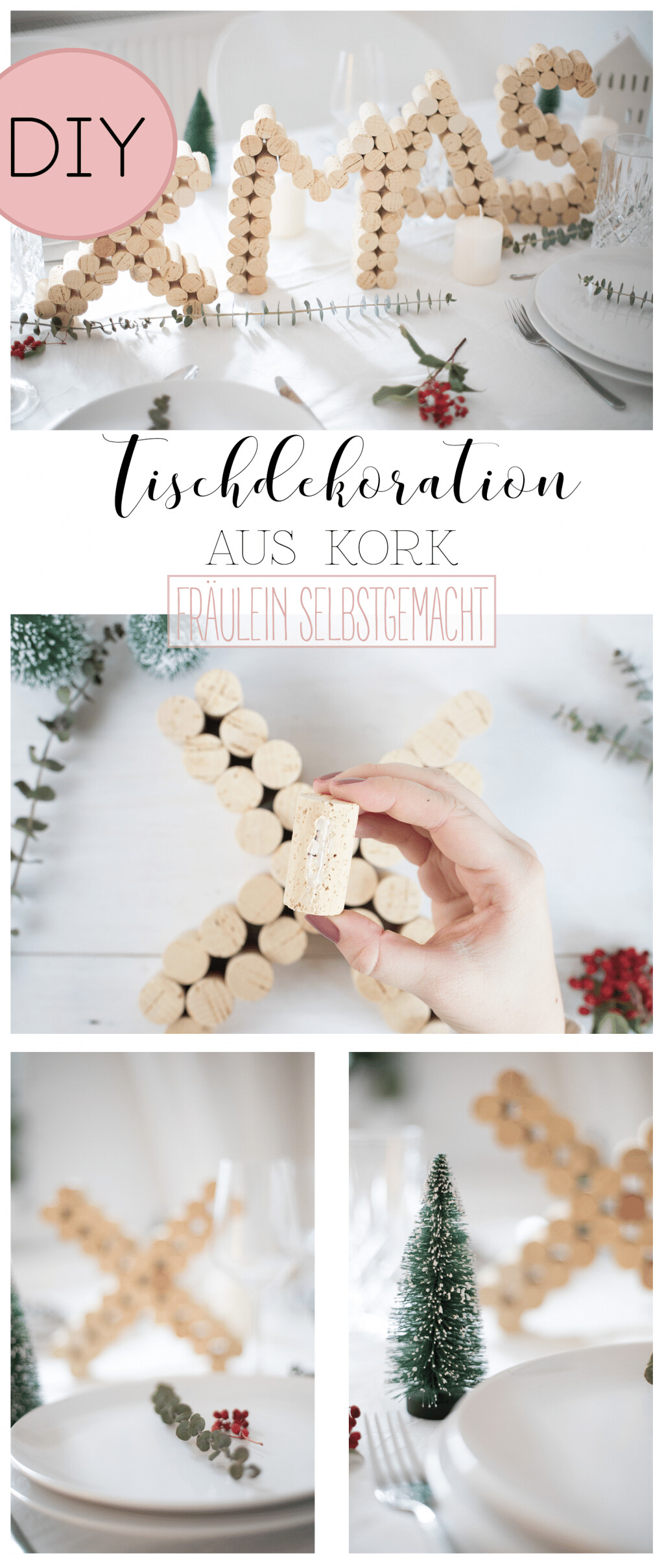 Tischdekoration aus Kork
