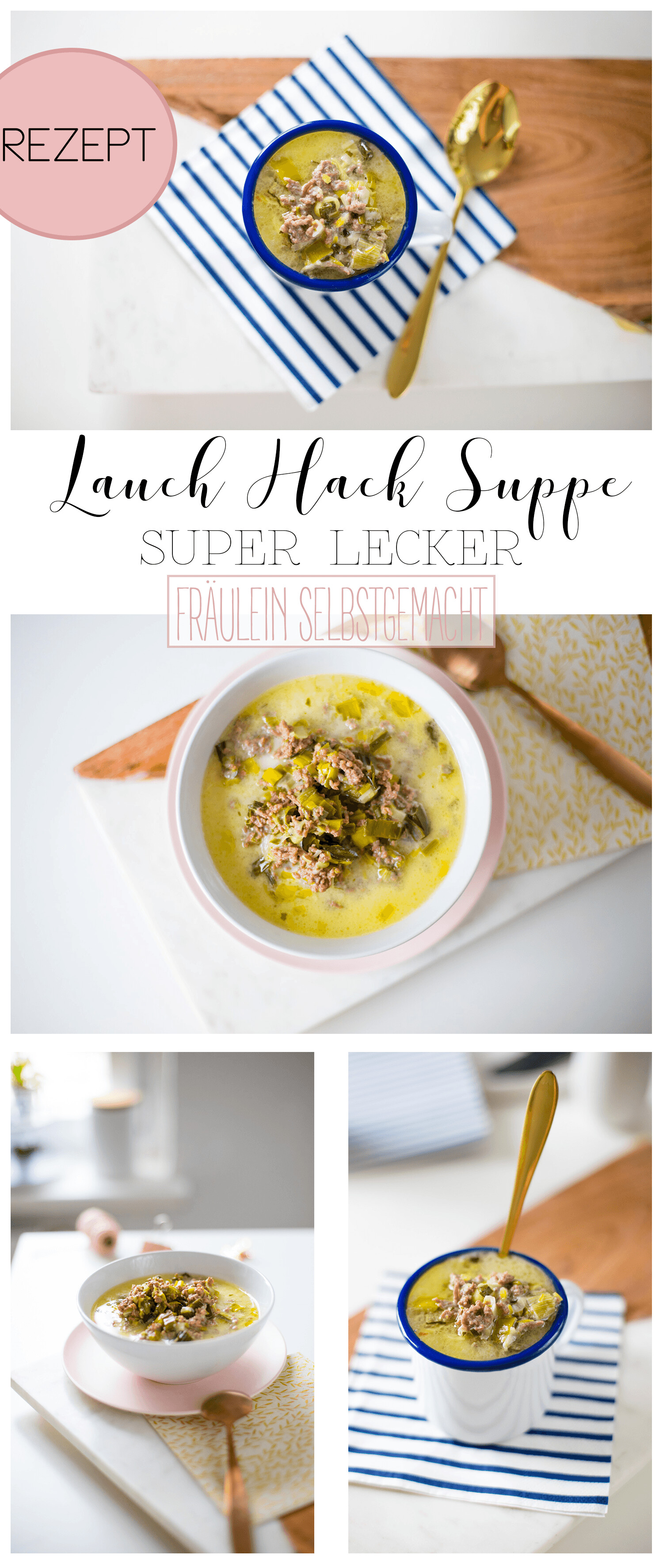 lauch suppe mit käse und hack